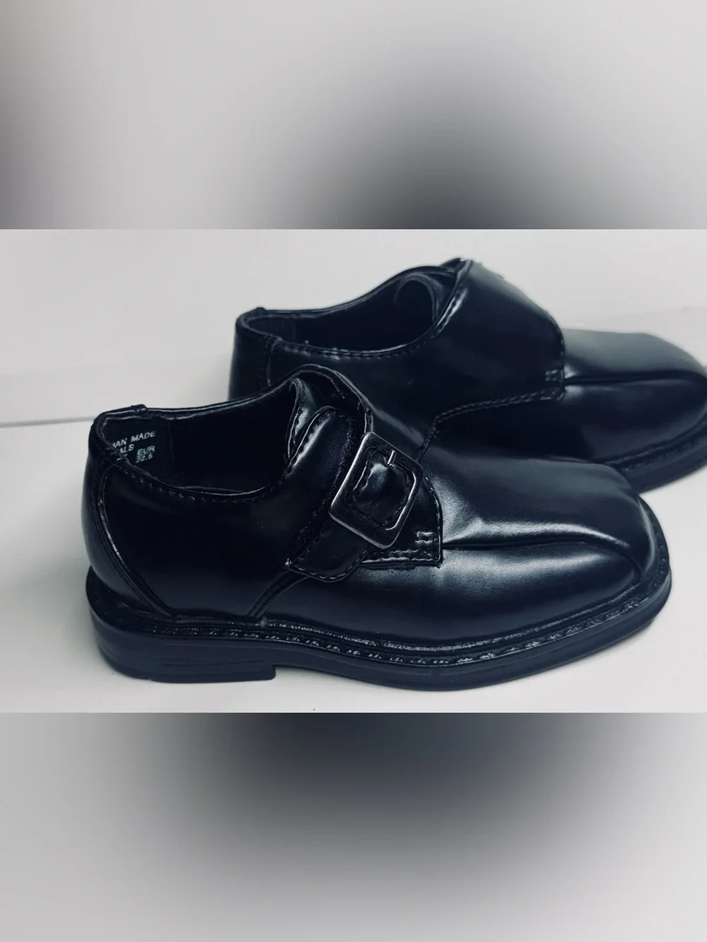 TKS Boys Black Monk Strap Dress Shoes, Size US 6M / Curtis Style Slip-On Loafers